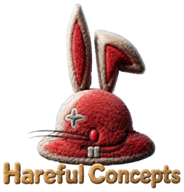 Hareful Concepts — red rabbit hat logo